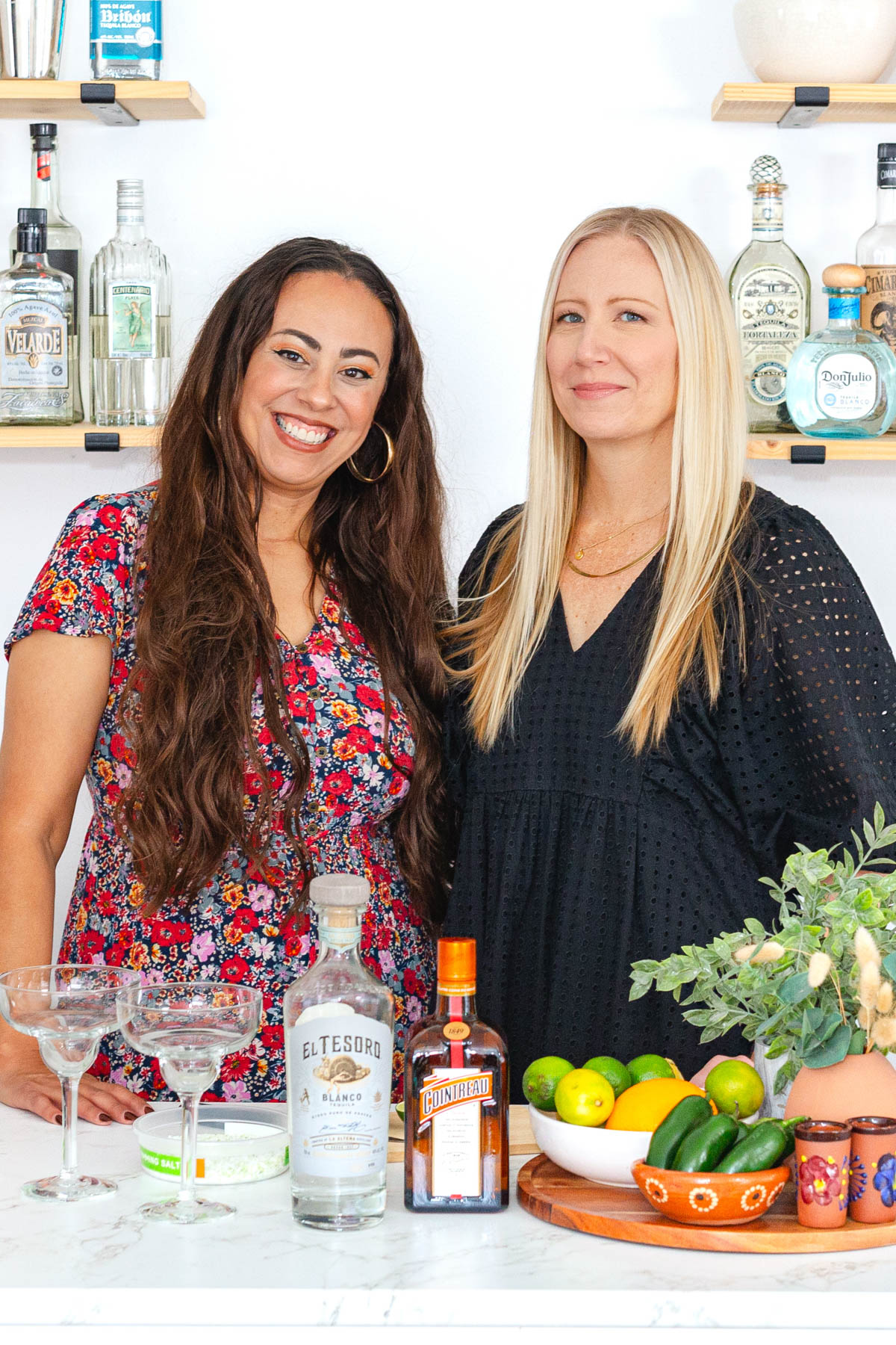 Two woman who run the blog All About margaritas with margarita recipes.